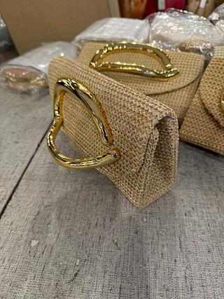 Bolsa de festa Clutch palha