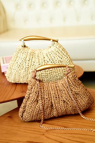 Bolsa de festa Clutch palha