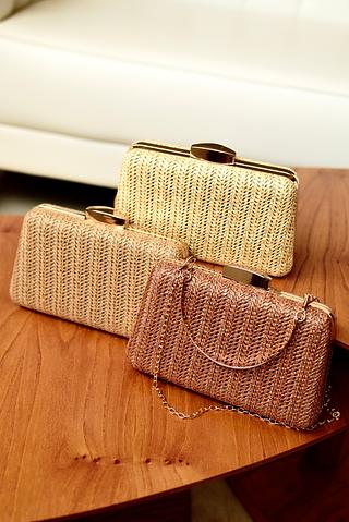 Bolsa de palha festa Clutch