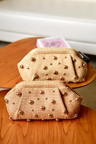 Bolsa de palha festa Clutch