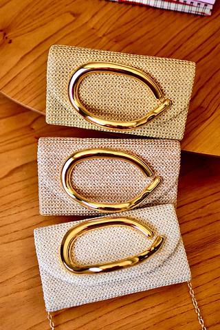 Bolsa de festa Clutch palha