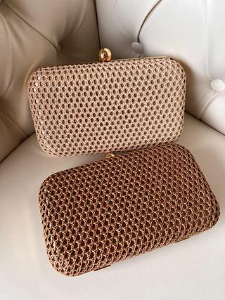 Bolsa de palha festa Clutch