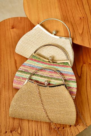 Bolsa de palha festa Clutch
