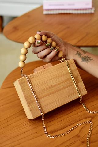 Bolsa de festa Clutch palha