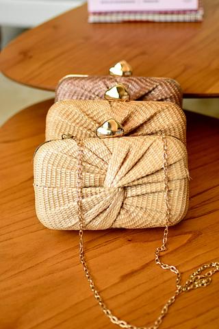 Bolsa de festa Clutch palha