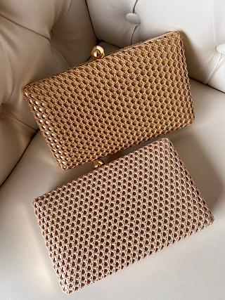 Bolsa de palha festa Clutch