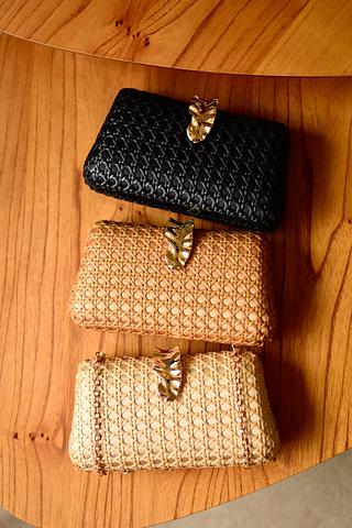 Bolsa de palha festa Clutch